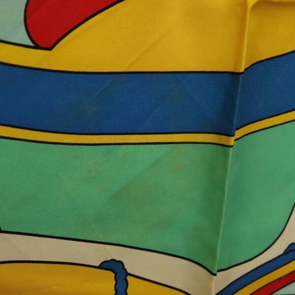 HERMES Carre 90 Scarf ""THALASSA"" Silk Green Auth 142398 - Picture 13 of 14